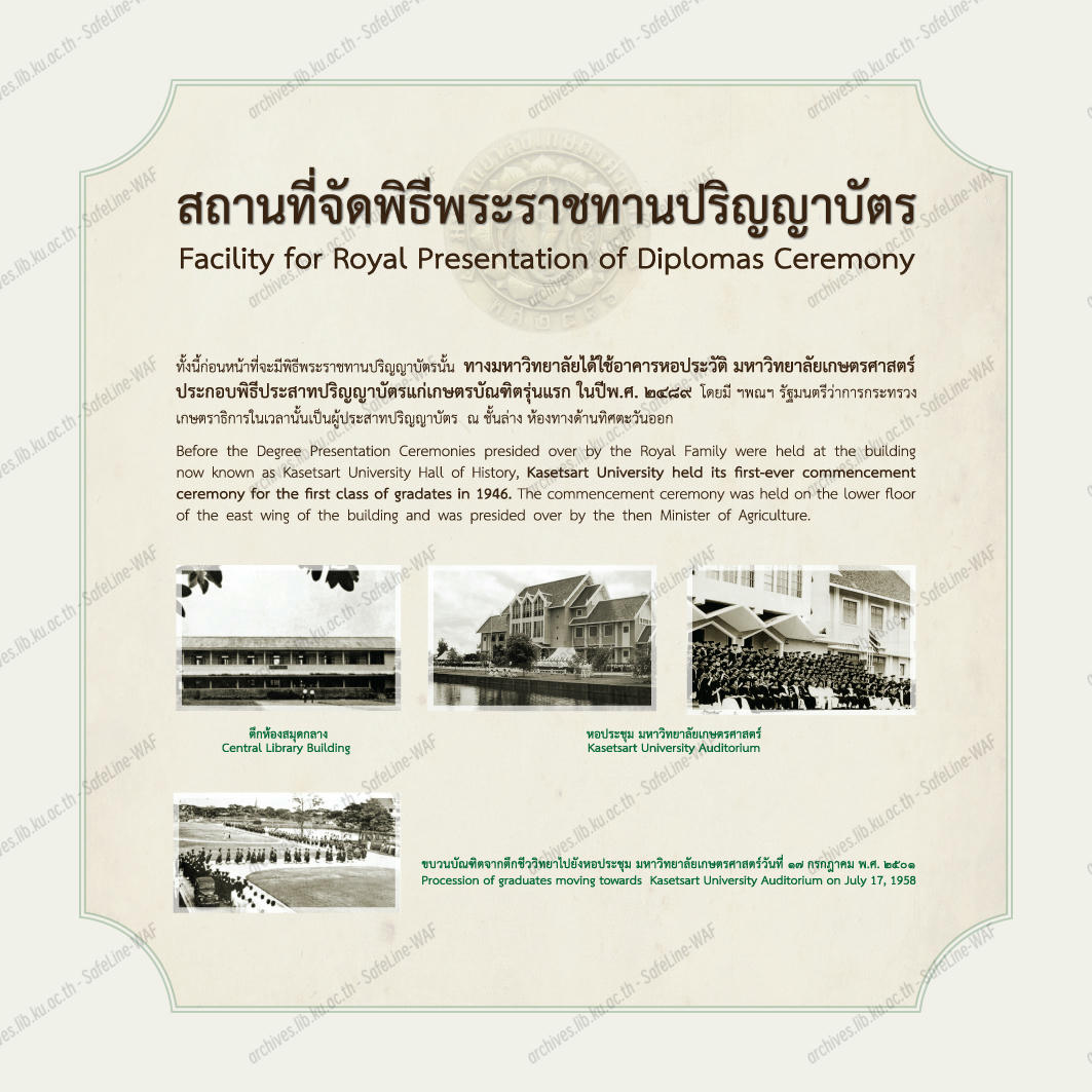 ภาพนิทรรศการพิธีพระราชทานปริญญาบัตรฯ